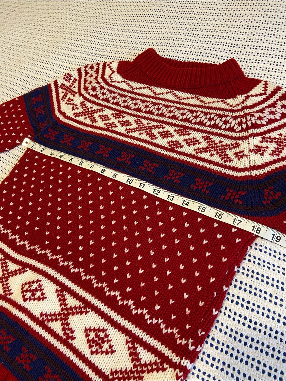 Vintage L L Bean 80’s - 90’s virgin acrylic Fiber Nordic Fair Isle patterns M/L - Picture 8 of 11